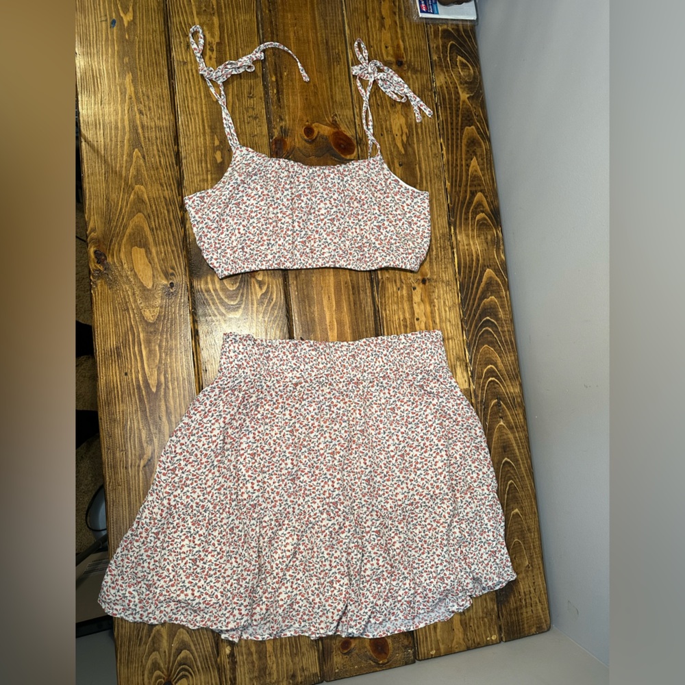 Altar’d State Two Piece Skirt/Top Set Floral Smocked